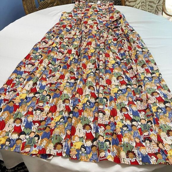 Kade Collection Vintage Women's Kids Holding Hand Print Dress Size Large - Picture 5 of 6